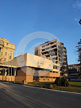 Belgrade Serbia Army headquarters hit during NATO air raids