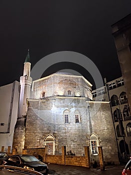 Belgrade Serbia Bajrakli mosque night scenery