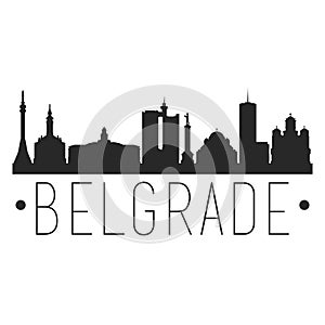 Belgrade Serbia. City Skyline. Silhouette City. Design Vector. Famous Monuments.