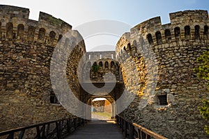 Belgrade, Serbia: Gate and bridge, Kalemegdan fortress in Belgrade