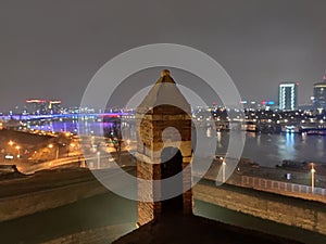 Belgrade Serbia Kalemegdan fortress night scenery