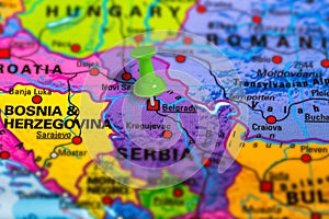 Belgrade Serbia map photo