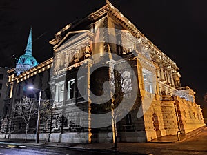 Belgrade Serbia at night old court building