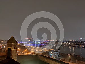 Belgrade Serbia night scenery cityscape