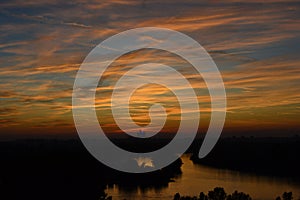 Belgrade sunset river dunav