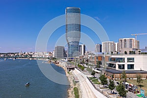 Belgrade Watefront City Center from Gazela Bridge