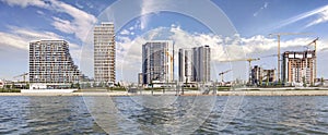 Belgrade Waterfront Estate Under Construction Panoramic View From Sava River Perspective