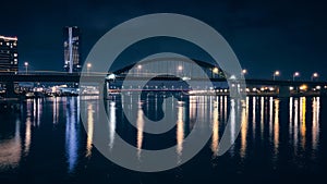 Belgrade waterfront in the night