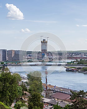 Belgrade Waterfront residences and business buildings under construction in Belgrade