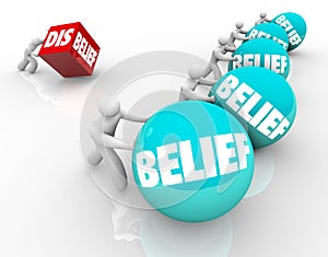 Belief Vs Disbelief Doubter Loses to People with Faith Success C photo