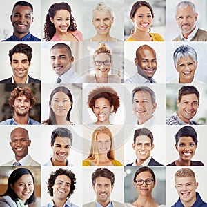 We believe in a better future. A cropped shot of people from different countries smiling together in a multitude of