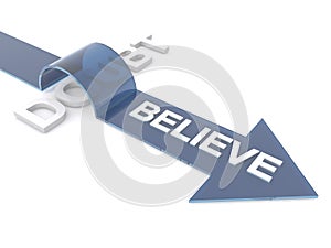 Believe overcoming doubt