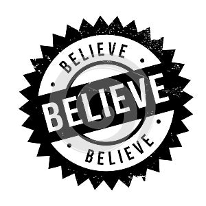 Believe stamp rubber grunge