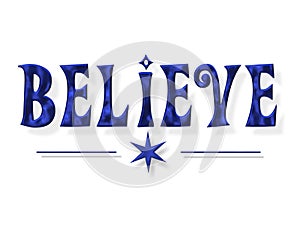 Believe Word Letters