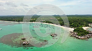 Belitung beach and islands drone view.