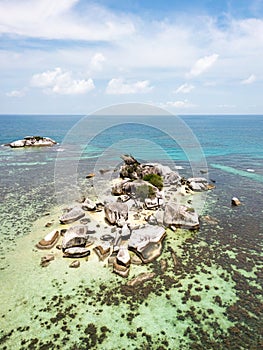 Belitung beach and islands drone view