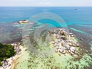 Belitung beach and islands drone view