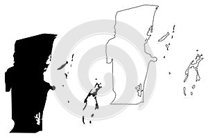 Belize District Belize, Districts of Belize map vector illustration, scribble sketch Belize map