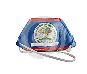 Belize flag on anti pollution mask medical protection