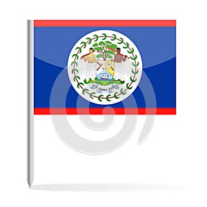 Belize Flag Pin Vector Icon
