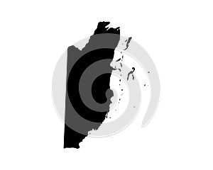 Belize Map. Belizean Country Map. Black and White National Outline Border Boundary Shape Geography Territory EPS Vector Illustrati photo
