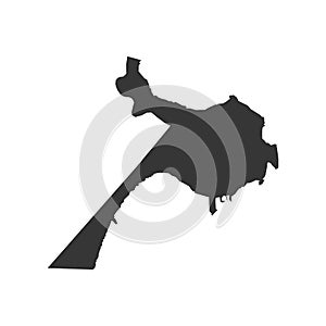 Belize map silhouette illustration