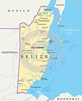 Belize Political Map photo