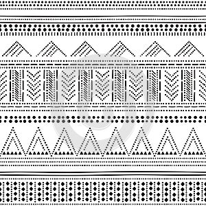 Bell Beaker culture inspired vector seamless dotted pattern, prehistoric vase style retro tribal design from Great Britain, Irelan