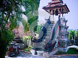 The Bell Building With The Stair Balinese Style Architecture At Brahmavihara Arama Monastery