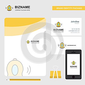 Bell Business Logo, File Cover Visiting Card and Mobile App Design. Vector Illustration