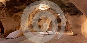Bell  cave dug at the beginning of the 7th century, used for quarrying stone in Maresha, in Beit Guvrin, Kiryat Gat, in Israel