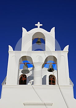 Bell cote on Greek Orthodox Church in Oia,Santorini