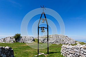 Bell And Cross On Top Of Monte Labbro