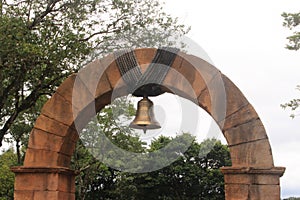 Bell decorating tree frontiers, Brazil side.