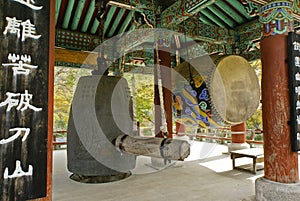 Bell and drum pavilion, Girimsa Buddhist temple, South Korea