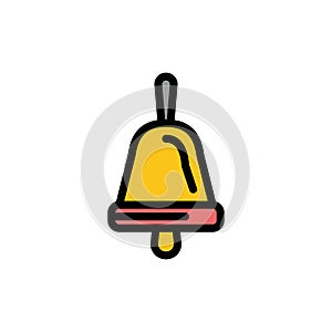 Bell, Education, School  Flat Color Icon. Vector icon banner Template