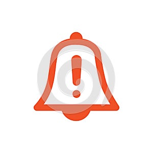 Bell with exclamation mark vector icon. New notification. Stock Vector illustration isolated on white background