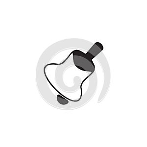 Bell icon in black flat style isolated on white background. Notification symbol for design, logo, app or other uses