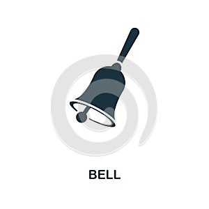 Bell icon. Monochrome style icon design from school icon collection. UI. Illustration of bell icon. Pictogram isolated on white. R