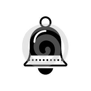 Black solid icon for Bell, notification and school