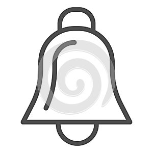 Bell line icon. Handbell vector illustration isolated on white. Christmas decoration outline style design, designed for