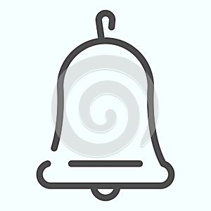 Bell line icon. School handbell vector illustration isolated on white. Message chat notifications outline style design
