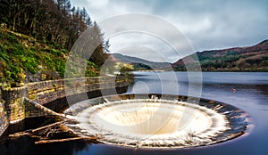 Bell Mouth Overflow Plug Hole at Ladybower Reservoir