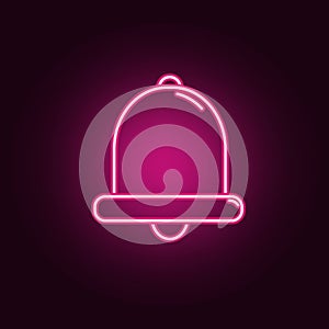 Bell neon icon. Elements of Religion set. Simple icon for websites, web design, mobile app, info graphics