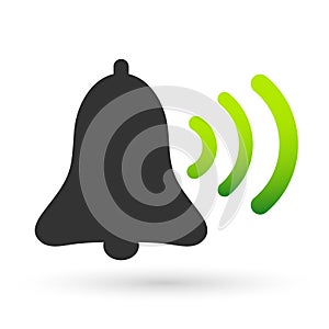 Bell notification alarm ringing bell sounds wave icon vector illustrations