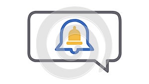 Bell Notification Speech Bubble Vector Icon, vector design Generative AI