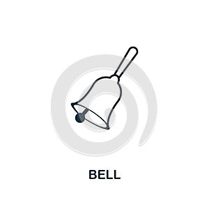 Bell outline icon. Creative design from school icon collection. Premium bell outline icon. For web design, apps, software and prin