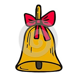 Bell outline icon vector, Alarm, handbell line isolated sign.