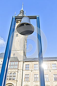 Bell Of Peace in front of the townhall of Dessau