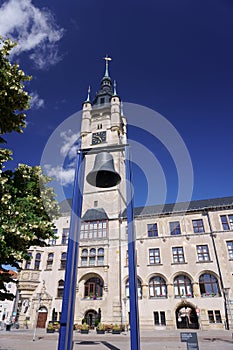 Bell Of Peace in front of the townhall of Dessau, Friedensglocke, Dessau-Roßlau